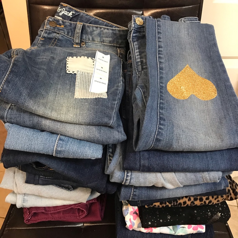 21 Pair of Girls Denim Jeans- Size 8